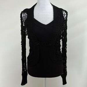 Escio Black Sweater Set, Size M